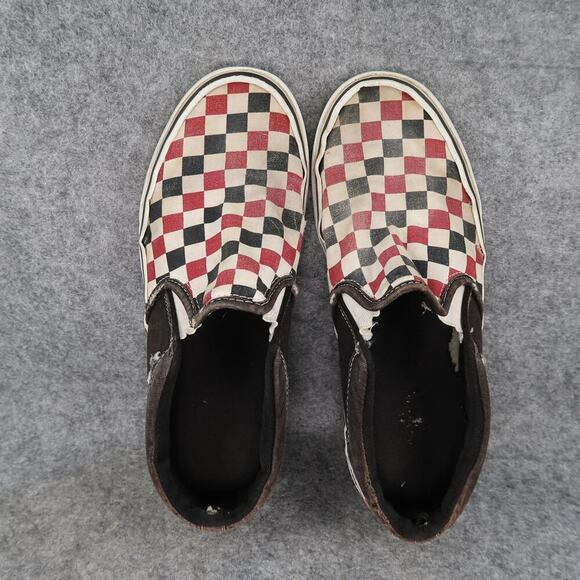 Vans Shoes Mens 8 Sneakers Slip On Checkerboard Red Black Skateboarding Canvas - Picture 7 of 12